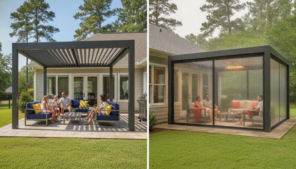 Louvered Pergola vs LifeRoom: Choosing the Best Outdoor Space for Your Georgia Home